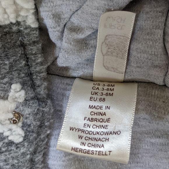 3-6 Months First Wish Gender Neutral Grey with White Stars Bunting Bag/Snowsuit - Picture 6 of 7